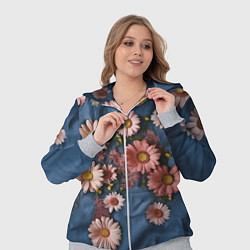 Женский 3D-костюм Хризантемы на джинсе, цвет: 3D-меланж — фото 2
