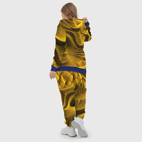 Женский костюм Объемная желтая текстура / 3D-Синий – фото 5
