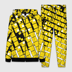 Женский 3D-костюм Киберпанк квадраты жёлтые, цвет: 3D-черный