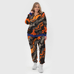 Женский 3D-костюм Оранжево-черный камуфляж, цвет: 3D-синий — фото 2