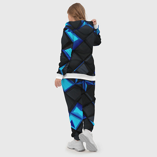 Женский костюм Черные и синие плитки / 3D-Белый – фото 5