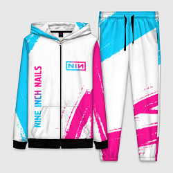 Женский костюм Nine Inch Nails neon gradient style: надпись, симв