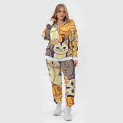 Женский 3D-костюм Кошачий принт от нейросети, цвет: 3D-белый — фото 2