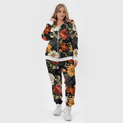 Женский 3D-костюм Цветочный паттерн на черном, цвет: 3D-белый — фото 2