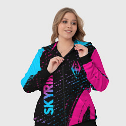 Женский 3D-костюм Skyrim - neon gradient: надпись, символ, цвет: 3D-черный — фото 2