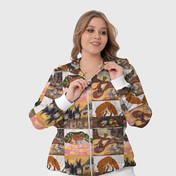 Женский 3D-костюм Коллаж из рисунков с лисой, цвет: 3D-белый — фото 2