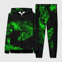 Женский 3D-костюм Зеленые пирамиды, цвет: 3D-черный