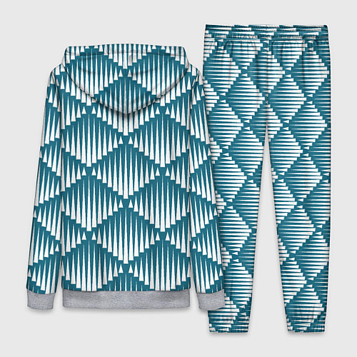 Женский костюм Большие синие вдавленные ромбы / 3D-Меланж – фото 2