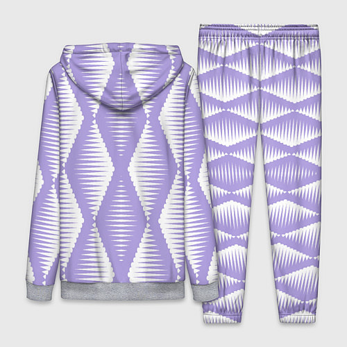 Женский костюм Сиреневые белые большие ромбы / 3D-Меланж – фото 2
