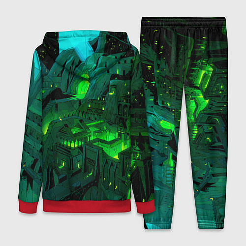 Женский костюм Зелёный город / 3D-Красный – фото 2
