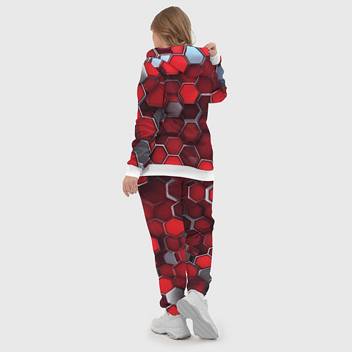 Женский костюм Cyber hexagon red / 3D-Белый – фото 5