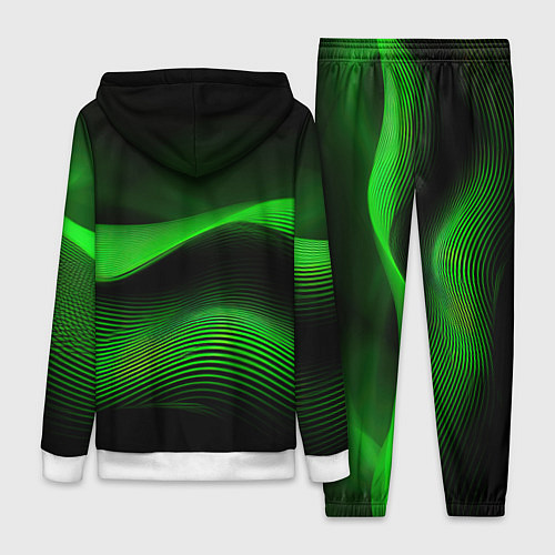 Женский костюм Зеленые абстрактные волны / 3D-Белый – фото 2