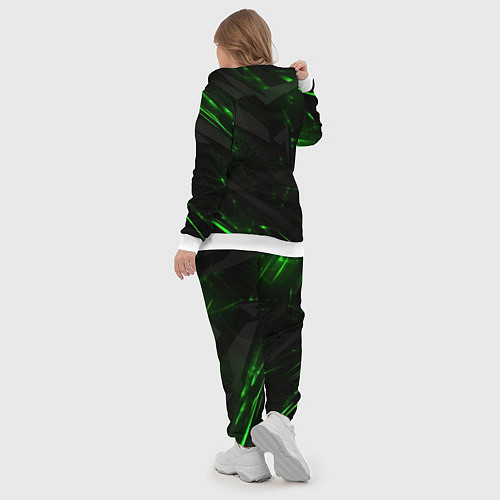 Женский костюм Dark black green abstract / 3D-Белый – фото 5