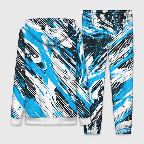 Женский костюм Спонтанные брызги голубые / 3D-Белый – фото 2