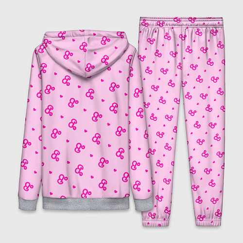Женский костюм Розовый паттерн - Барби и сердечки / 3D-Меланж – фото 2