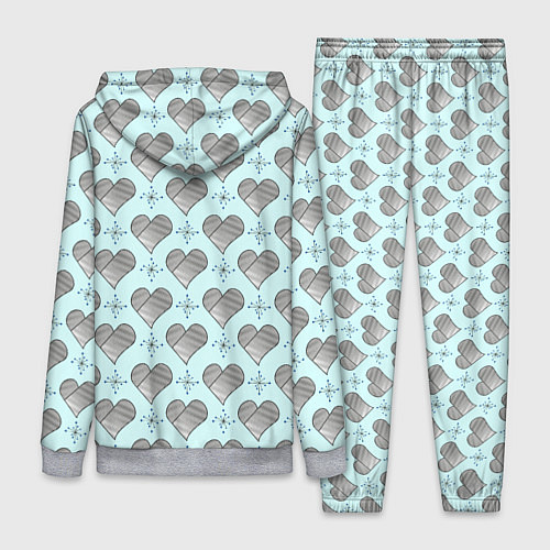 Женский костюм Сердечко черно - белое и снежинка / 3D-Меланж – фото 2