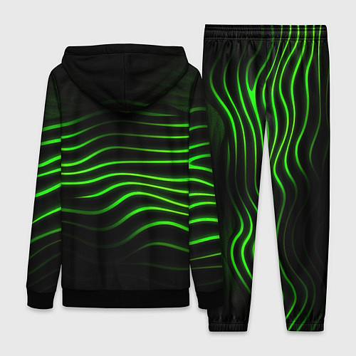 Женский костюм Зеленые абстрактные волны / 3D-Черный – фото 2