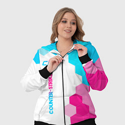 Женский 3D-костюм Counter-Strike 2 neon gradient style: по-вертикали, цвет: 3D-черный — фото 2