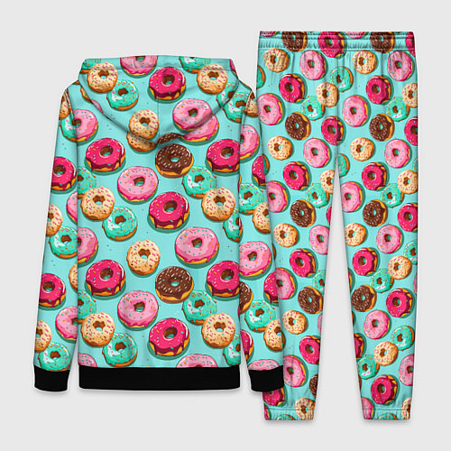 Женский костюм Разноцветные пончики паттерн / 3D-Черный – фото 2