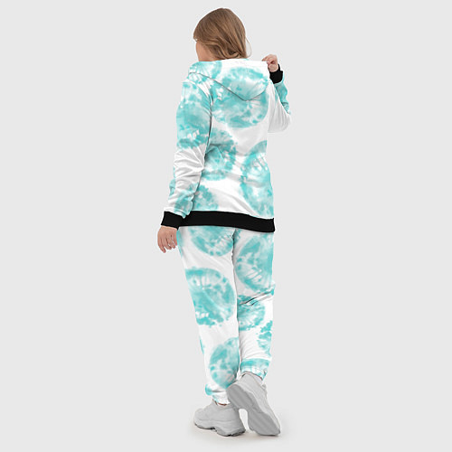 Женский костюм Акварельные голубые био формы / 3D-Черный – фото 5