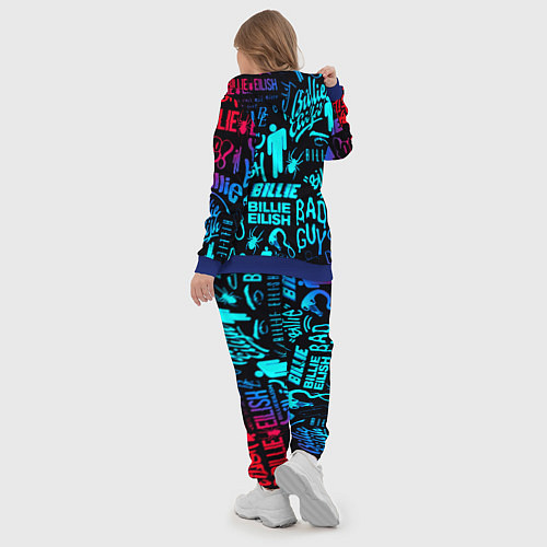 Женский костюм Billie Eilish neon pattern / 3D-Синий – фото 5