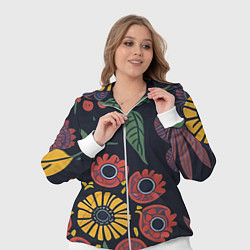 Женский 3D-костюм Простые цветы на глубоком синем, цвет: 3D-белый — фото 2