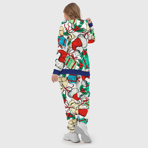 Женский костюм Узор с новогодними падарками / 3D-Синий – фото 5