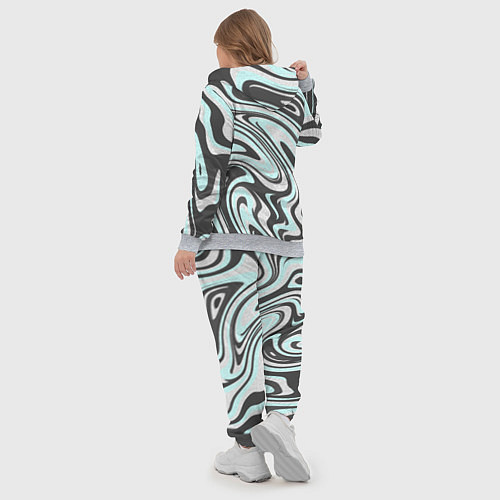 Женский костюм Абстракция серо-голубой текстурный / 3D-Меланж – фото 5