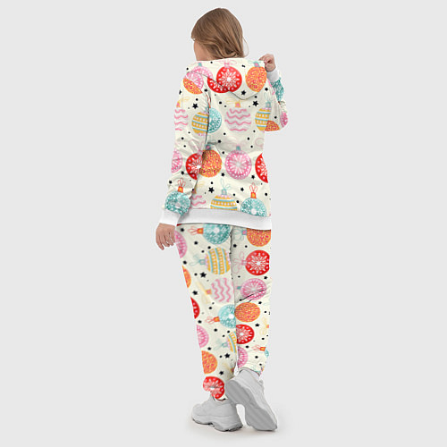 Женский костюм Разноцветные новогодние шары / 3D-Белый – фото 5