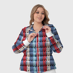 Женский 3D-костюм Вязаный узор разноцветные вертикальные полосы, цвет: 3D-белый — фото 2