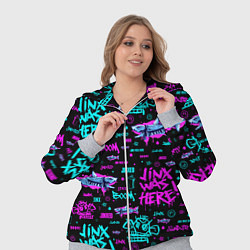 Женский 3D-костюм Jinx Arcane pattern neon, цвет: 3D-меланж — фото 2