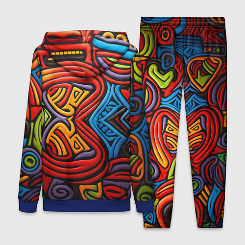 Женский костюм Разноцветный узор в стиле абстракционизм / 3D-Синий – фото 2