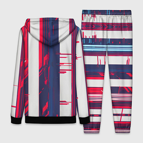 Женский костюм Киберпанк глитч синий и красный / 3D-Черный – фото 2