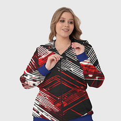 Женский 3D-костюм Киберпанк линии белые и красные, цвет: 3D-синий — фото 2