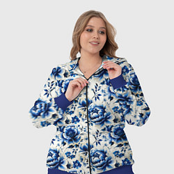 Женский 3D-костюм Гжель узор паттерн, цвет: 3D-синий — фото 2