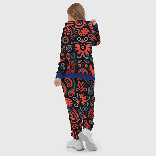 Женский костюм Красно-черный узор в славянском стиле / 3D-Синий – фото 5