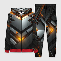 Женский 3D-костюм Объемные плиты с оранжевым свечением, цвет: 3D-красный