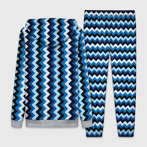 Женский костюм Ломаные полосы синий / 3D-Меланж – фото 2