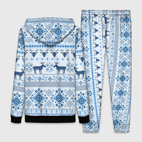 Женский костюм Blue sweater with reindeer / 3D-Черный – фото 2