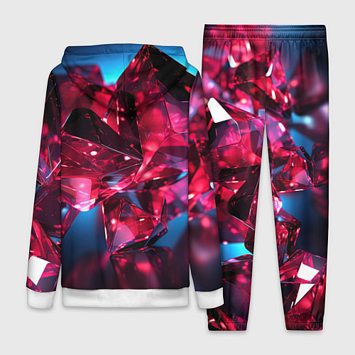 Женский костюм Стеклянные красные камни / 3D-Белый – фото 2