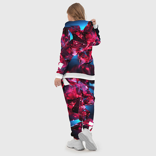 Женский костюм Стеклянные красные камни / 3D-Белый – фото 5