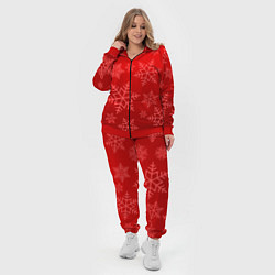 Женский 3D-костюм Красные снежинки, цвет: 3D-красный — фото 2