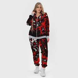 Женский 3D-костюм Красная иллюстрация киберпанк, цвет: 3D-меланж — фото 2