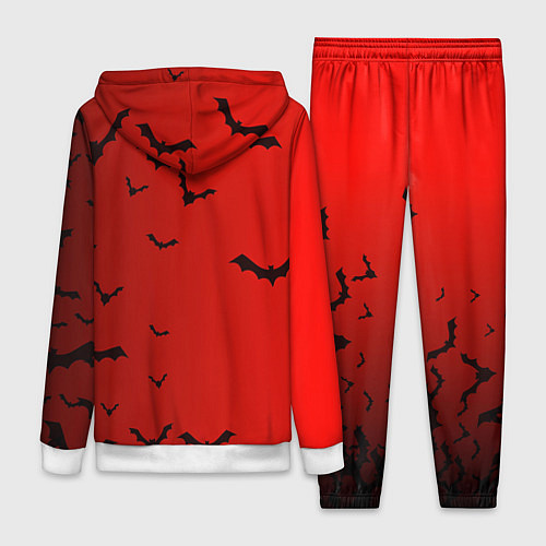 Женский костюм Летучие мыши на красном фоне / 3D-Белый – фото 2