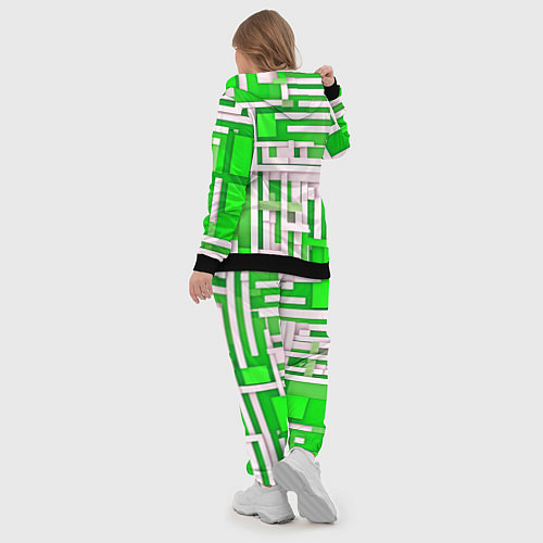 Женский костюм Полосы на зелёном фоне / 3D-Черный – фото 5