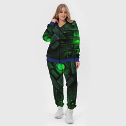 Женский 3D-костюм Пространственные узоры зелени, цвет: 3D-синий — фото 2