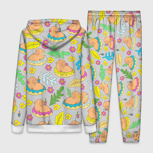 Женский костюм Семья капибар на отдыхе / 3D-Белый – фото 2