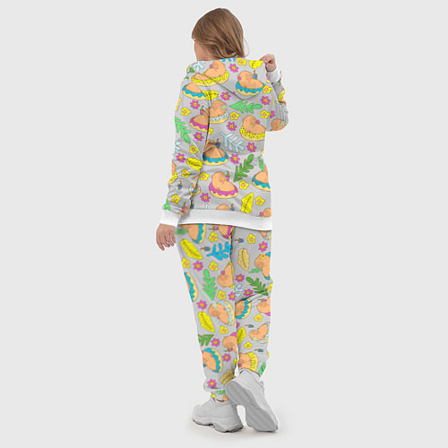 Женский костюм Семья капибар на отдыхе / 3D-Белый – фото 5