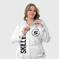 Женский 3D-костюм Skillet glitch на светлом фоне вертикально, цвет: 3D-белый — фото 2