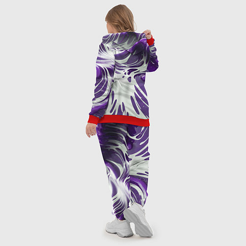Женский костюм Бело-фиолетовая краска / 3D-Красный – фото 5